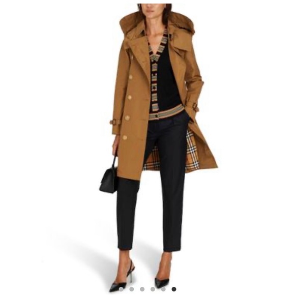 Burberry Detachable Hood Taffeta Trench Coat - Picture 6 of 10